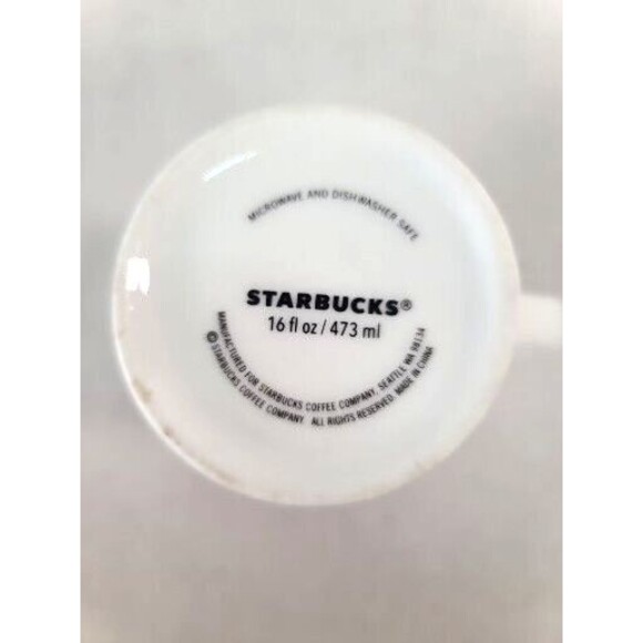 STARBUCKS 16 oz Coffee Mug Cup Tall Latte Handled Christmas Trees Holiday 2017 - Picture 4 of 4